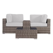 Living Source International Wicker / Rattan 2-Person Seating Group in Gray