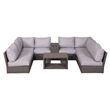 Living Source Intl Wicker / Rattan 4 - Person Seating Group in Light Brown/Gray