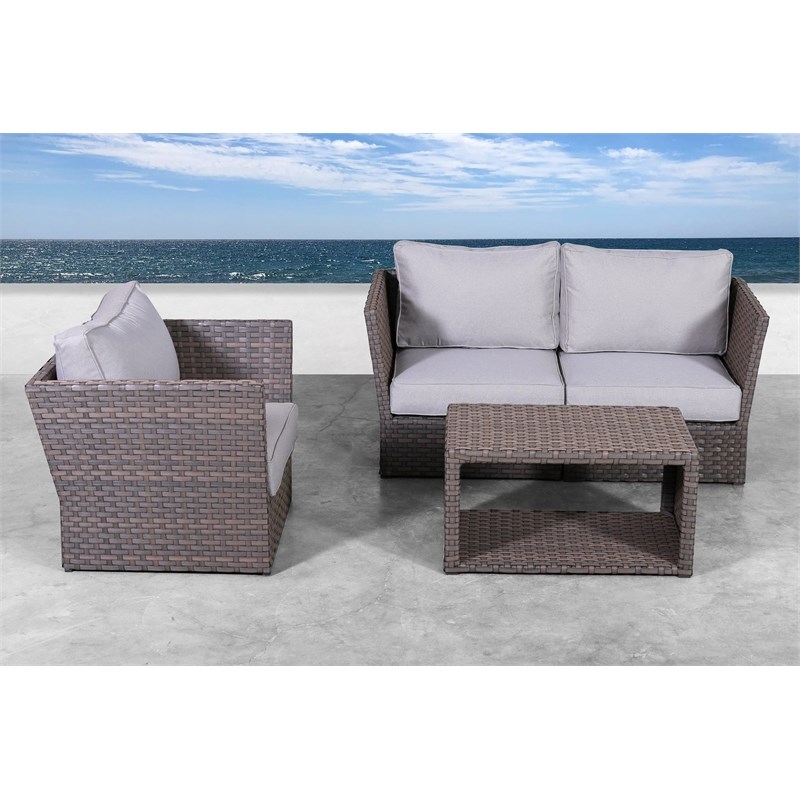 Living Source Internaltional Wicker / Rattan 3 - Person Seating Group in Brown
