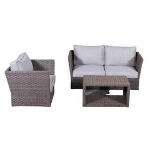 Living Source Internaltional Wicker / Rattan 3 - Person Seating Group in Brown