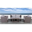 Living Source Intl Wicker / Rattan 4 - Person Seating Group in Gray/Light Brown