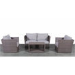 Living Source Intl Wicker / Rattan 4 - Person Seating Group in Gray/Light Brown
