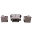 Living Source Intl Wicker / Rattan 4 - Person Seating Group in Gray/Light Brown
