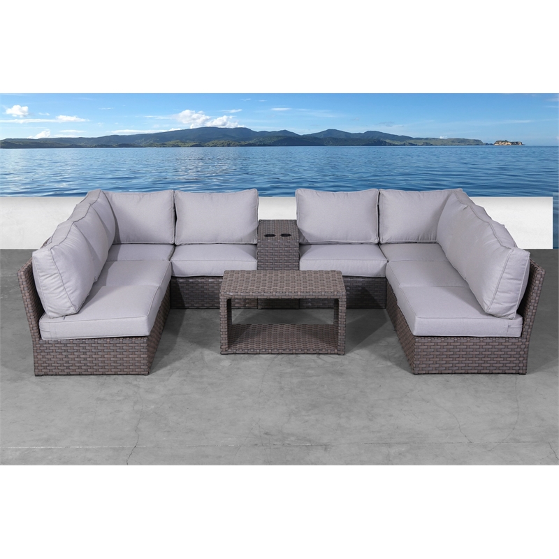 Living Source Internaltional Wicker / Rattan 6-Person Seating Group in Brown