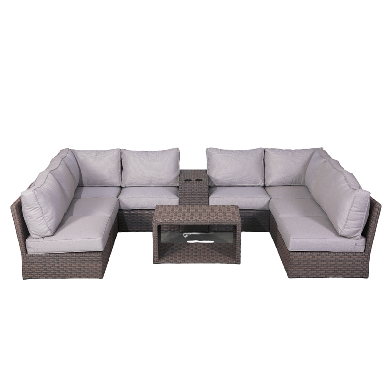 Living Source Internaltional Wicker / Rattan 6-Person Seating Group in Brown