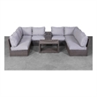 Living Source Internaltional Wicker / Rattan 6-Person Seating Group in Brown