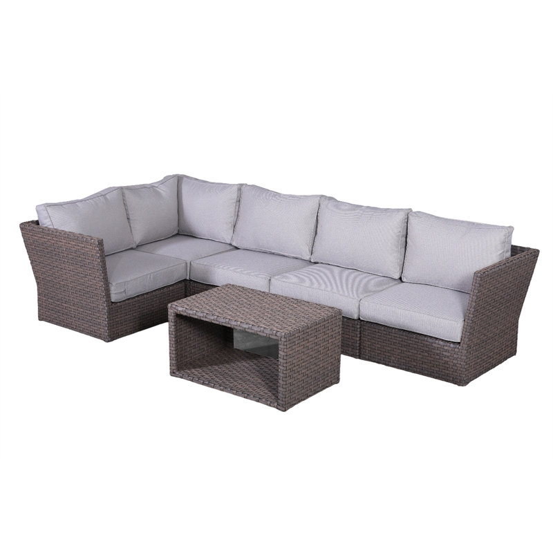 Living Source Internaltional Wicker / Rattan 4-Person Seating Group in Brown