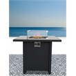 Living Source International 30'' W Metal Outdoor Fire Pit Table w/ Lid in Black