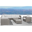 Living Source International 10PC Wicker / Rattan Sectional Seating Group in Gray