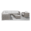 Living Source International 10PC Wicker / Rattan Sectional Seating Group in Gray