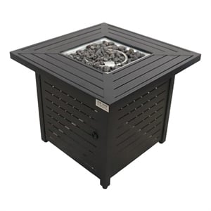Living source  25'' H x 30'' W Steel Outdoor Fire Pit Table with Lid