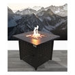 Living source  25'' H x 30'' W Steel Outdoor Fire Pit Table with Lid
