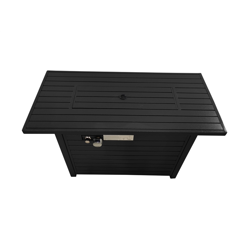 Living Source 24'' H x 54'' W Steel Outdoor Fire Pit Table with Lid