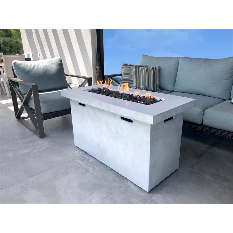 LSI 25'' H x 42'' W Fiber Reinforced Concrete Outdoor Fire Pit Table