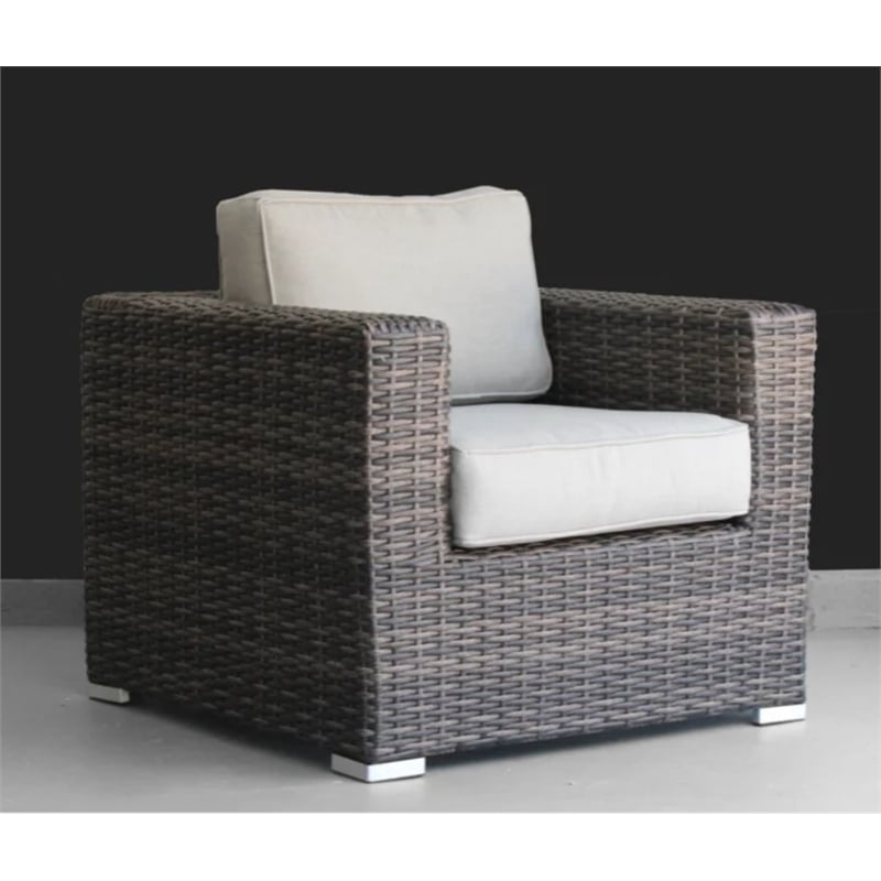 Living Source International Rattan Wicker 2 - Person Seating Group with Cushions