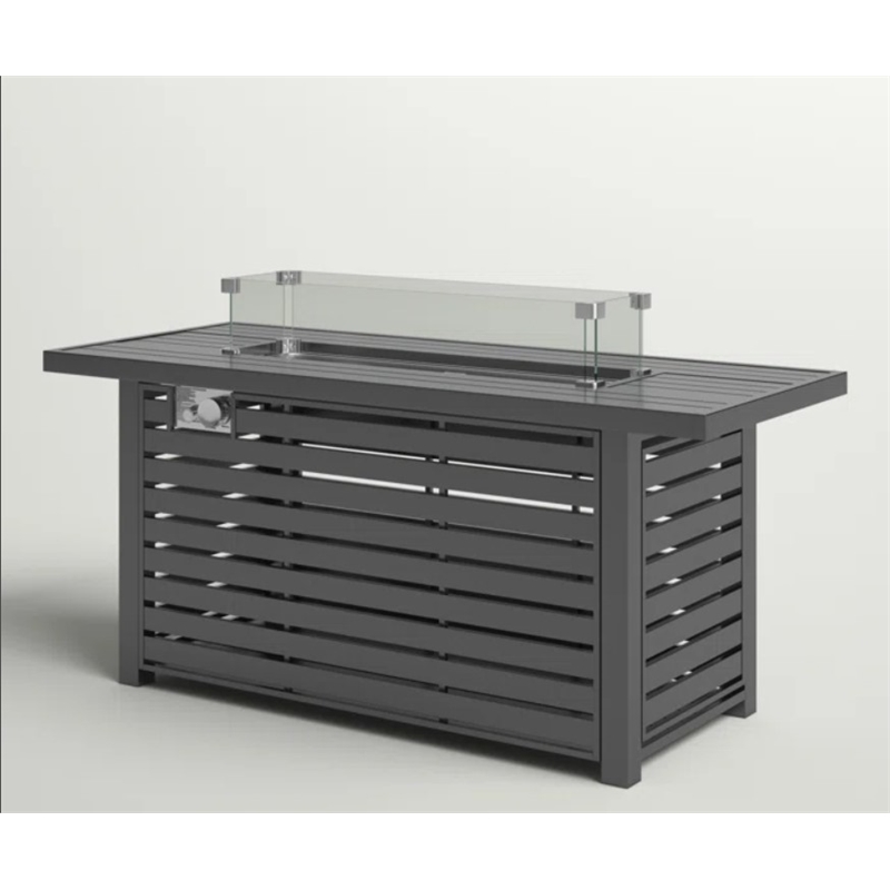 Living Source International 24'' H Steel Propane Outdoor Fire Pit Table with Lid