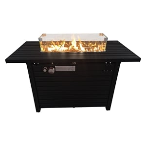 Living Source International 24'' H Steel Propane Outdoor Fire Pit Table with Lid