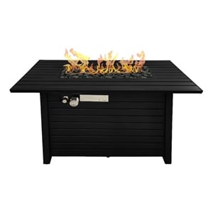 Living Source International Steel Outdoor Fire Pit Table with Lid