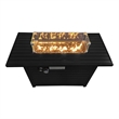 Living Source 25'' H x 42'' W Steel Propane Outdoor Fire Pit Table with Lid