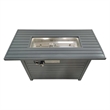 Living Source 25'' H x 42'' W Steel Propane Outdoor Fire Pit Table with Lid