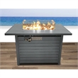Living Source 25'' H x 42'' W Steel Propane Outdoor Fire Pit Table with Lid