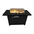 Living Source 25'' H x 42'' W Steel Propane Outdoor Fire Pit Table with Lid