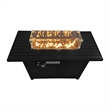 Living Source 25'' H x 42'' W Steel Propane Outdoor Fire Pit Table with Lid