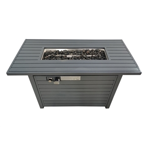 Living Source International Outdoor Stainless Steel Fire Pit Table in Gray