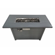 Living Source 24'' H x 54'' W Steel Outdoor Fire Pit Table with Lid (Gray)