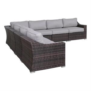 Living Source International Rattan Wicker 6 - Person Seating Group with Cushions