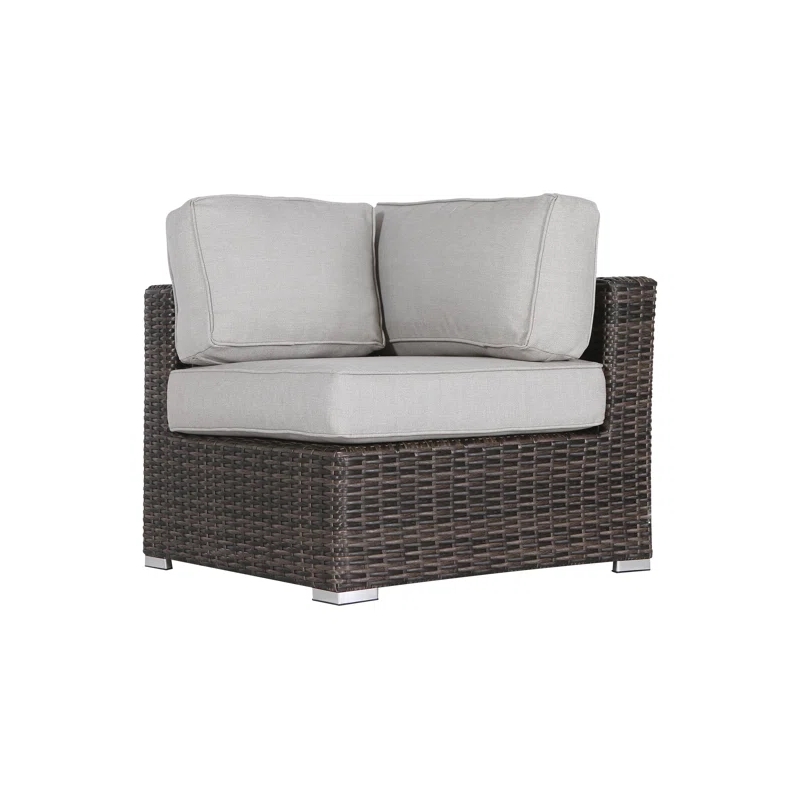 Living Source International Rattan Wicker 6 - Person Seating Group with Cushions