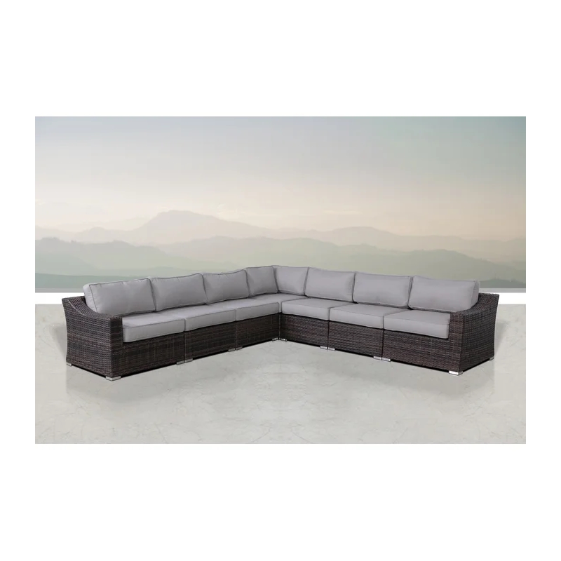 Living Source International Rattan Wicker 6 - Person Seating Group with Cushions