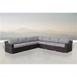 Living Source International Rattan Wicker 6 - Person Seating Group with Cushions
