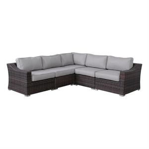 Living Source International Rattan Wicker 4 - Person Seating Group with Cushions