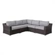 Living Source International Rattan Wicker 4 - Person Seating Group with Cushions