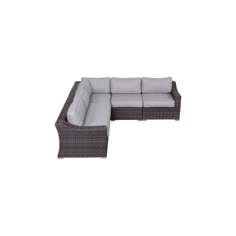 Living Source International Rattan Wicker 4 - Person Seating Group with Cushions