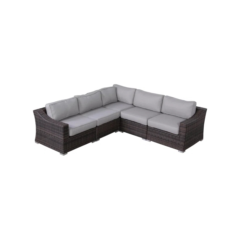Living Source International Rattan Wicker 4 - Person Seating Group with Cushions