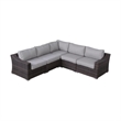 Living Source International Rattan Wicker 4 - Person Seating Group with Cushions