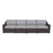 Living Source International Rattan Wicker 4 - Person Seating Group with Cushions