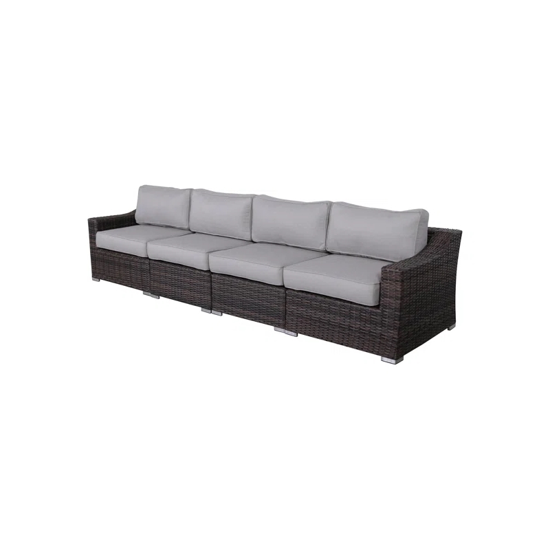 Living Source International Rattan Wicker 4 - Person Seating Group with Cushions