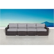 Living Source International Rattan Wicker 4 - Person Seating Group with Cushions