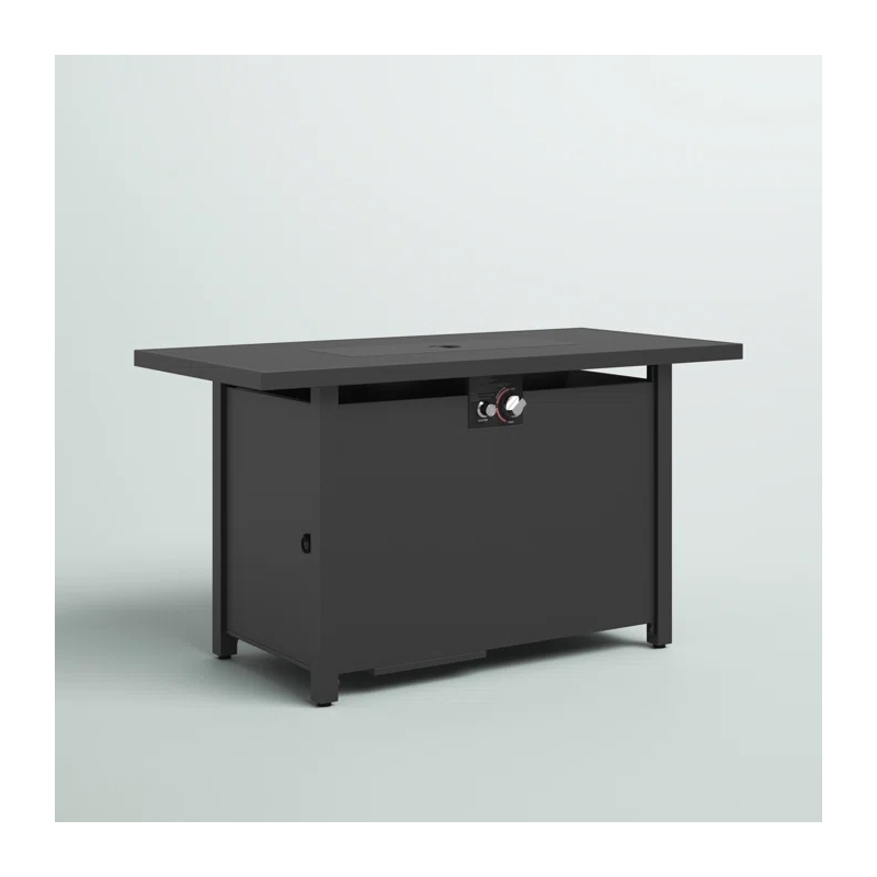 Living Source 25'' H x 42'' W Steel Outdoor Fire Pit Table with Lid
