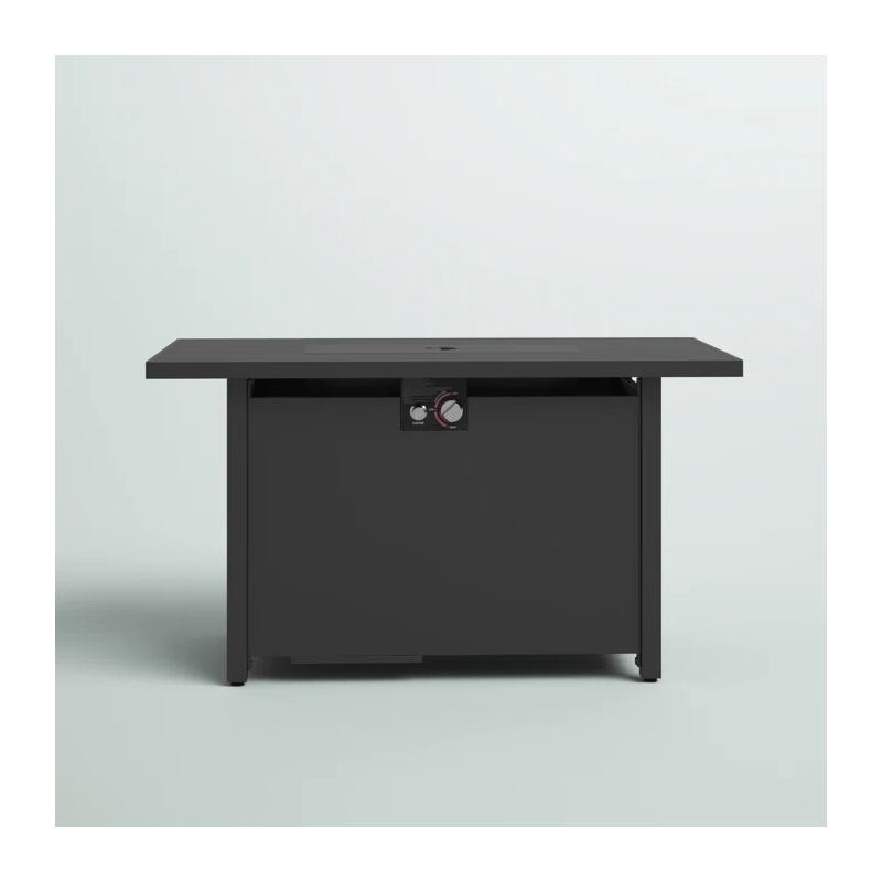 Living Source 25'' H x 42'' W Steel Outdoor Fire Pit Table with Lid