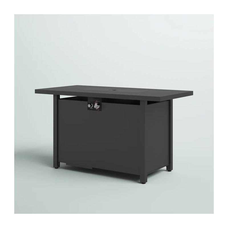 Living Source 25'' H x 42'' W Steel Outdoor Fire Pit Table with Lid