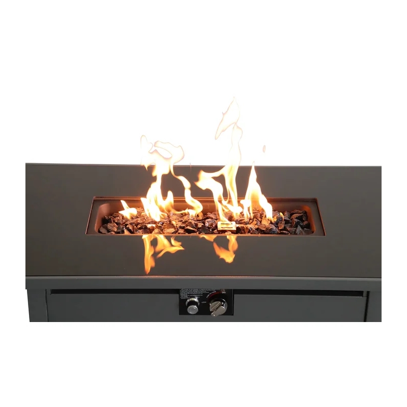 Living Source 25'' H x 42'' W Steel Outdoor Fire Pit Table with Lid