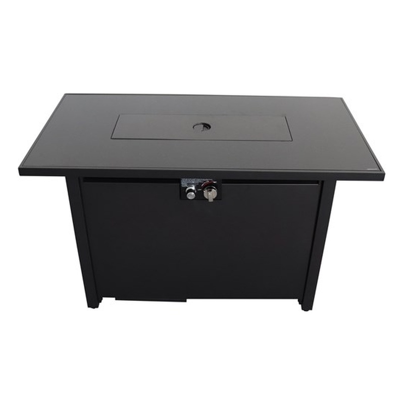 Living Source 25'' H x 42'' W Steel Outdoor Fire Pit Table with Lid