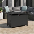 Living Source 25'' H x 42'' W Steel Outdoor Fire Pit Table with Lid