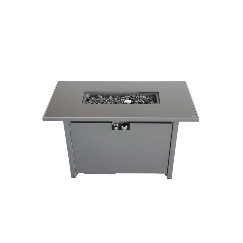 Living Source 25'' H x 42'' W Steel Outdoor Fire Pit Table with Lid
