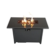 Living Source 25'' H x 42'' W Steel Outdoor Fire Pit Table with Lid