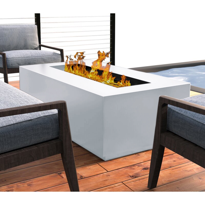 Living Source 16'' H x 42'' W Steel Outdoor Fire Pit Table with Lid